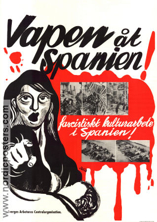Vapen åt Spanien 1937 affisch SAC Syndikalisterna Hitta mer: Fascism Politik Krig