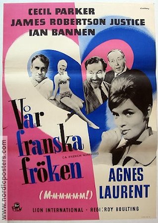 Vår franska fröken 1961 poster Cecil Parker Agnes Laurent