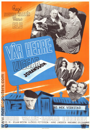 Vår herre luggar Johansson 1944 poster Sigurd Wallén Dagmar Ebbesen Anders Ek Sigurd Wallén