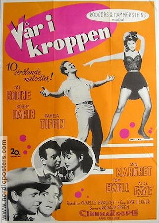 Vår i kroppen 1962 poster Ann-Margret Pat Boone Bobby Darin Musik: Rodgers and Hammerstein Musikaler