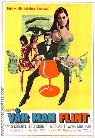 Vår man Flint 1966 poster James Coburn Lee J Cobb Gila Golan Daniel Mann Kultfilmer Agenter