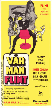 Vår man Flint 1966 poster James Coburn Lee J Cobb Gila Golan Daniel Mann Agenter