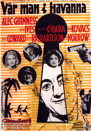 Vår man i Havanna 1960 poster Alec Guinness Maureen O´Hara Graham Greene Carol Reed