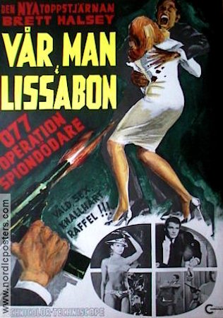 Vår man i Lissabon 1965 poster Brett Halsey Agenter