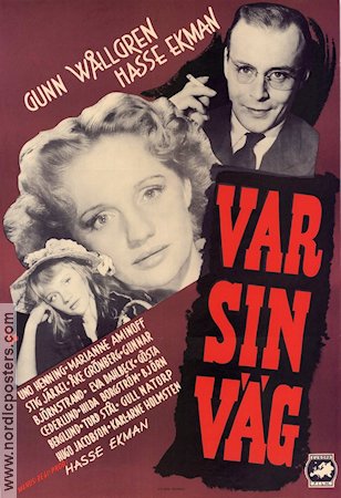 Var sin väg 1948 poster Gunn Wållgren Hasse Ekman Medicin och sjukhus