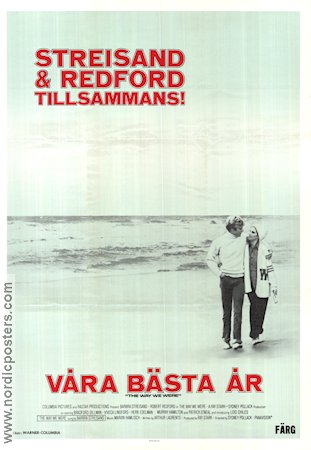 Våra bästa år 1973 poster Barbra Streisand Robert Redford Bradford Dillman Sydney Pollack Strand Romantik