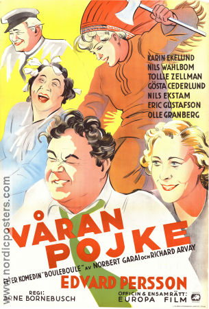 Våran pojke 1936 poster Edvard Persson Tollie Zellman Nils Ekstam Arne Bornebusch Barn