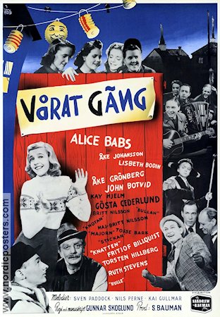 Vårat gäng 1942 poster Alice Babs Åke Grönberg John Botvid Gunnar Skoglund