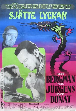 Värdshuset sjätte lyckan 1958 poster Ingrid Bergman Curd Jürgens Robert Donat