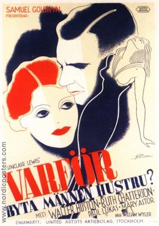 Varför byta männen hustru 1936 poster Walter Huston David Niven Ruth Chatterton William Wyler