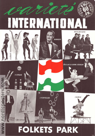 Varieté International Folkets park 1965 affisch Csardasbaletten Rodolfo Hungary band Eva Gaal Sandor Puskas Sari Gencsi