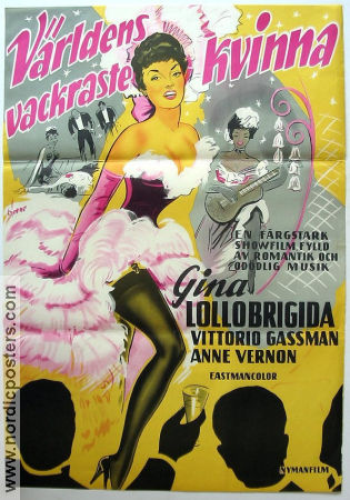 Världens vackraste kvinna 1955 poster Gina Lollobrigida Vittorio Gassman Robert Alda Robert Z Leonard