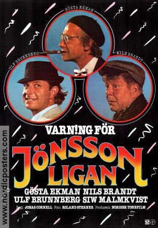 Varning For Jonssonligan Poster 1981 Gosta Ekman Regi Jonas Cornell Original