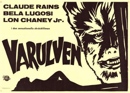 Varulven 1941 poster Lon Chaney Jr Bela Lugosi Claude Rains Warren William George Waggner