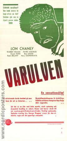 Varulven 1941 poster Lon Chaney Jr Bela Lugosi Claude Rains Warren William George Waggner