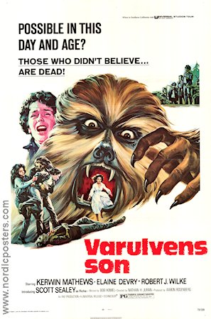 Varulvens son 1973 poster Kerwin Mathews Elaine Devry Scott Sealey Nathan Juran