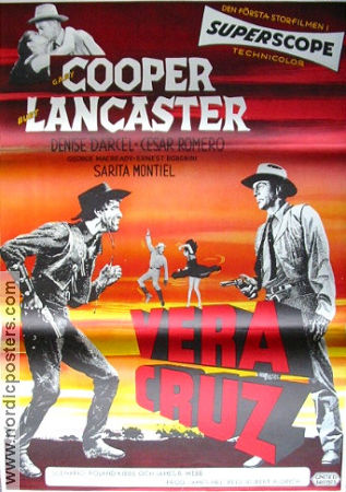 Vera Cruz 1954 poster Gary Cooper Burt Lancaster Denise Darcel Robert Aldrich