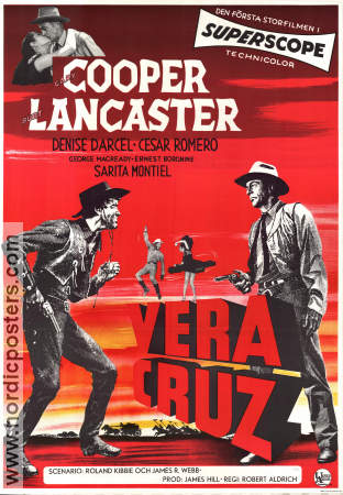 Vera Cruz 1954 poster Gary Cooper Burt Lancaster Denise Darcel Robert Aldrich