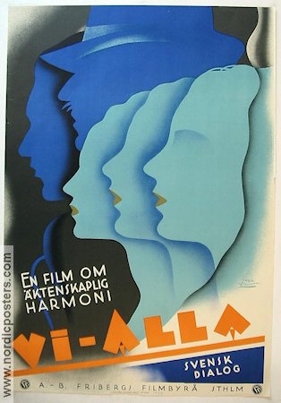 Vi alla 1933 poster Adolf Trotz Max Maxudian Affischkonstnär: Mauritz Moje Åslund Art Deco