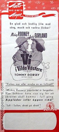Vi i Vilda Västern 1945 poster Mickey Rooney Judy Garland
