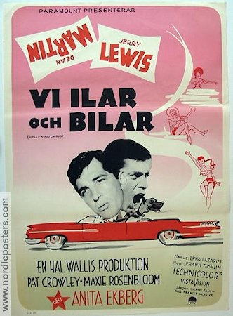 Vi ilar och bilar 1956 poster Dean Martin Jerry Lewis Anita Ekberg Bilar och racing