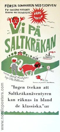 Vi på Saltkråkan 1968 poster Maria Johansson Torsten Lilliecrona Louise Edlind Olle Hellbom Hitta mer: Saltkråkan Text: Astrid Lindgren