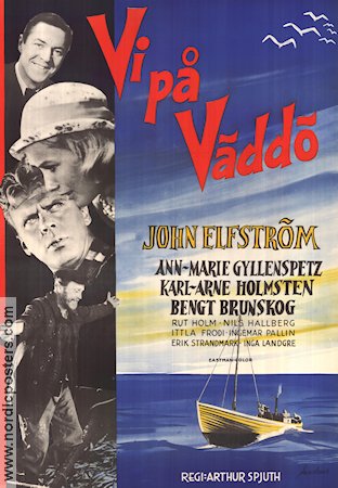 Vi på Väddö 1958 poster John Elfström Ann-Marie Gyllenspetz Karl-Arne Holmsten Bengt Brunskog Arthur Spjuth Skärgård