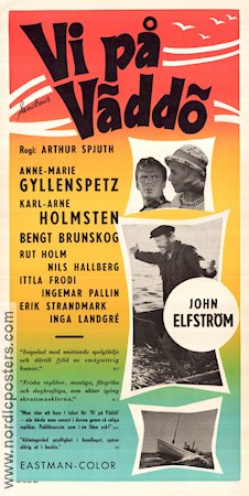 Vi på Väddö 1958 poster John Elfström Ann-Marie Gyllenspetz Karl-Arne Holmsten Bengt Brunskog Arthur Spjuth Skärgård