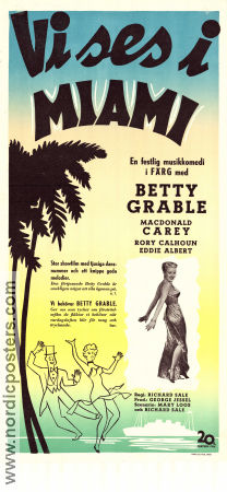 Vi ses i Miami 1951 poster Betty Grable Macdonald Carey Rory Calhoun Richard Sale Musikaler