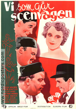 Vi som går scenvägen 1938 poster Elof Ahrle Bengt-Åke Bengtsson Anne-Marie Uddenberg Gideon Wahlberg Eric Rohman art