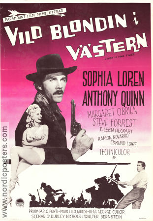 Vild blondin i västern 1960 poster Sophia Loren Anthony Quinn