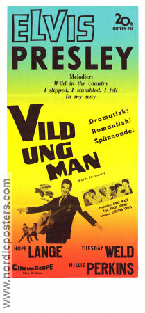 Vild ung man 1961 poster Elvis Presley Hope Lange Tuesday Weld Philip Dunne Musikaler