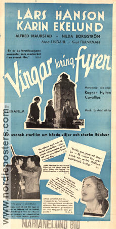 Vingar kring fyren 1938 poster Lars Hanson Karin Ekelund Ragnar Hyltén-Cavallius