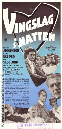 Vingslag i natten 1953 poster Edvin Adolphson Lars Ekborg Pia Skoglund Nils Hallberg Kenne Fant Text: Sven Edvin Salje