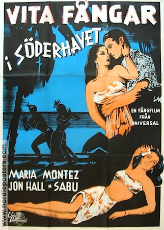 Vita fångar i Söderhavet 1943 poster Maria Montez Jon Hall Sabu Strand