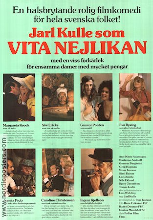 Vita nejlikan 1974 poster Margaretha Krook Siv Ericks Gunvor Pontén Eva Bysing Agneta Prytz Ingvar Kjellson Jarl Kulle