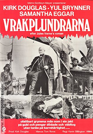 Vrakplundrarna 1971 poster Kirk Douglas Yul Brynner Samantha Eggar Kevin Billington