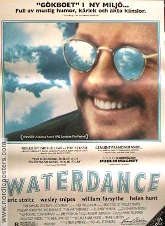 The Waterdance 1992 poster Eric Stoltz Wesley Snipes Helen Hunt Neal Jimenez Glasögon