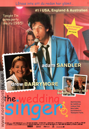 The Wedding Singer 1998 poster Adam Sandler Drew Barrymore Billy Idol Frank Coraci Romantik