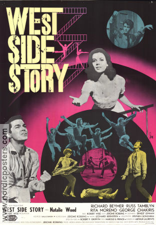 West Side Story 1961 poster Natalie Wood George Chakiris Rita Moreno Jerome Robbins Musik: Leonard Bernstein Gäng Musikaler