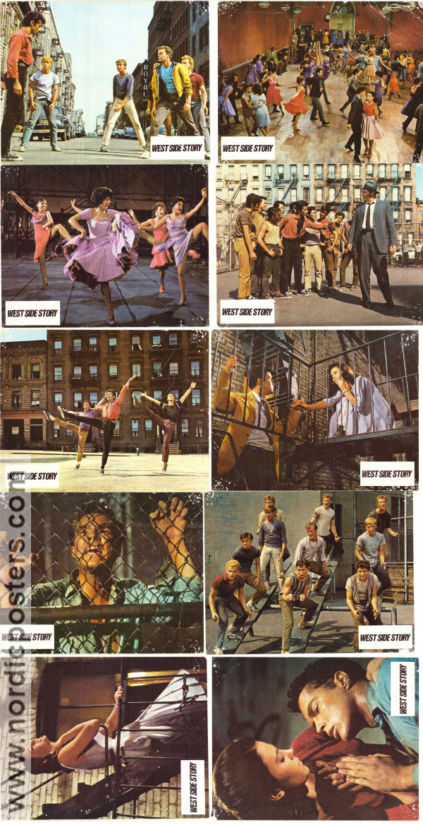 West Side Story 1961 lobbykort Natalie Wood George Chakiris Rita Moreno Jerome Robbins Musik: Leonard Bernstein Musikaler