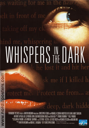 Whispers in the Dark 1992 poster Annabella Sciorra Jamey Sheridan Alan Alda Christopher Crowe