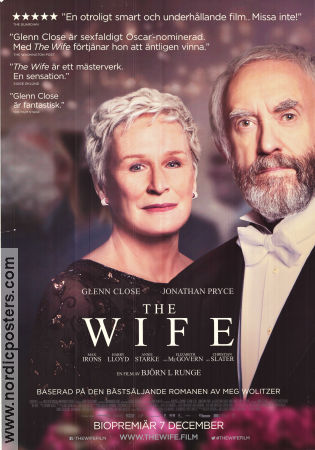 The Wife 2017 poster Glenn Close Jonathan Pryce Max Irons Björn Runge