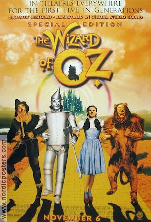 The Wizard of Oz 1939 poster Judy Garland Frank Morgan Victor Fleming Musikaler