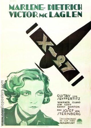 X-27 1931 poster Marlene Dietrich Victor McLaglen Flyg