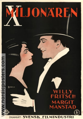X-miljonären 1928 poster Willy Fritsch Margit Manstad Johannes Guter
