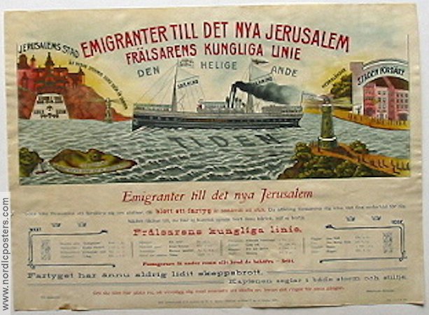 Emigranter till det nya Jerusalem 1909 affisch 