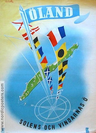 Öland solens och vindarnas ö 1948 affisch Resor