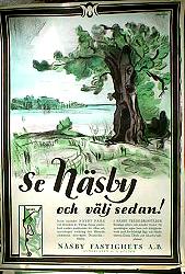Inom Näsby Park försäljas tomter 1929 affisch Hitta mer: Advertising