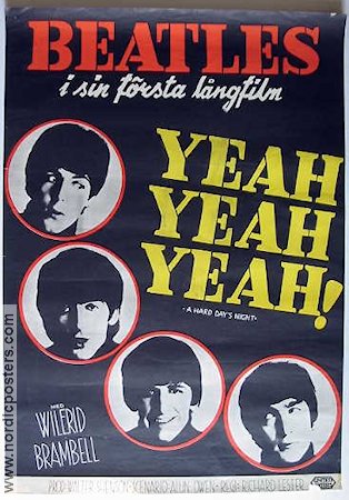 Yeah Yeah Yeah! 1964 poster Beatles John Lennon Paul McCartney Richard Lester Rock och pop Musikaler